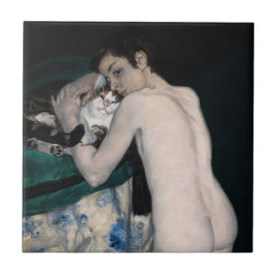 Pierre-Auguste Renoir - Junge mit einer Katze Fliese