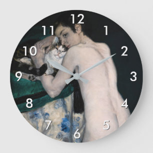 Pierre-Auguste Renoir - Junge mit einer Katze Große Wanduhr