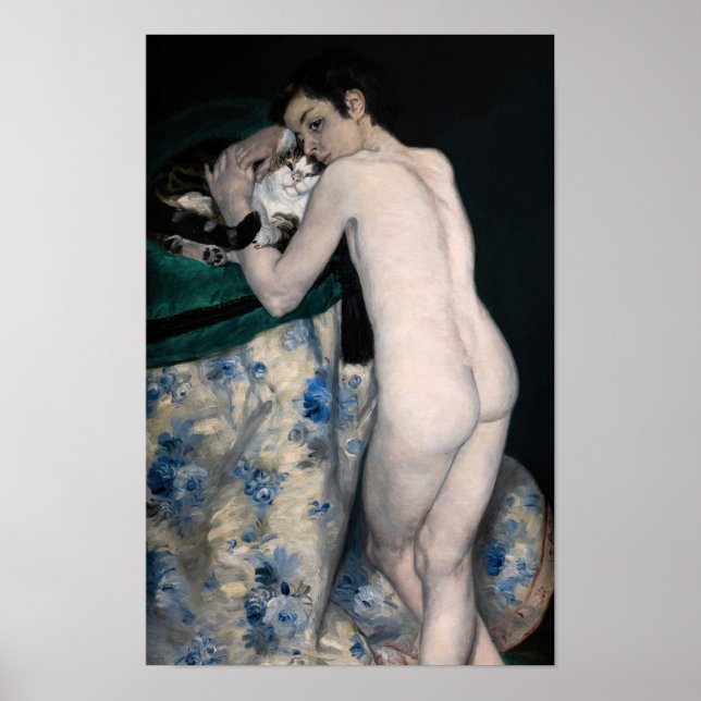 Pierre-Auguste Renoir - Junge mit einer Katze Poster (Vorne)