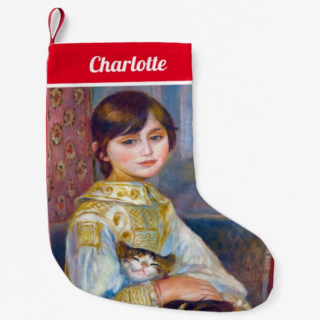 Pierre-Auguste Renoir - Kind mit Katze Kleiner Weihnachtsstrumpf (Vorderseite)