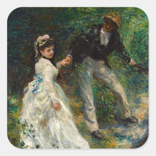 Pierre-Auguste Renoir - La Promenade Quadratischer Aufkleber