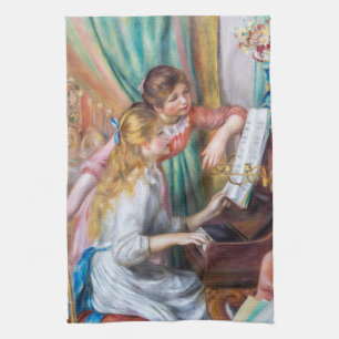 Pierre Auguste Renoir - Mädchen am Klavier Geschirrtuch