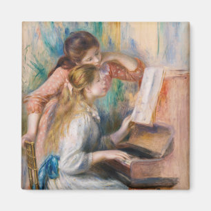 Pierre Auguste Renoir - Mädchen am Klavier Magnet