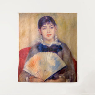 Pierre-Auguste Renoir - Mädchen mit einem Fächer Wandteppich