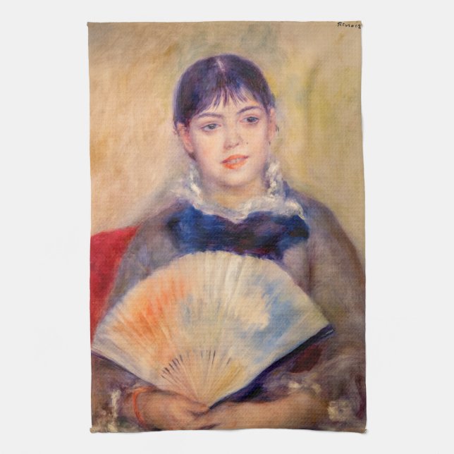 Pierre-Auguste Renoir - Mädchen mit einem Fan Geschirrtuch (Vertikal)