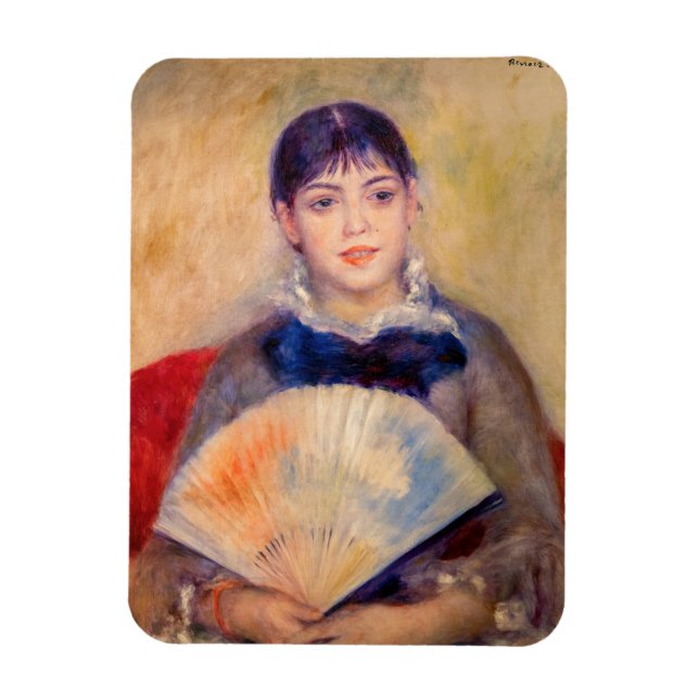 Pierre-Auguste Renoir - Mädchen mit einem Fan Magnet (Vertikal)