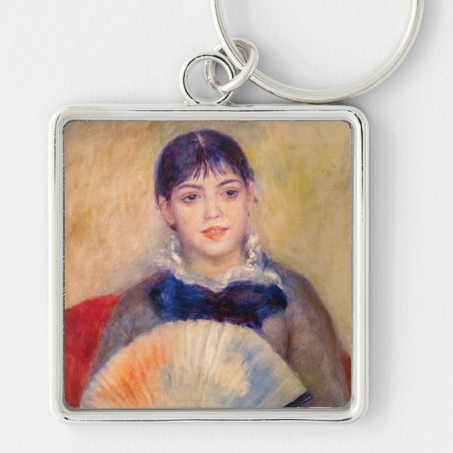 Pierre-Auguste Renoir - Mädchen mit einem Fan Schlüsselanhänger (Vorne)