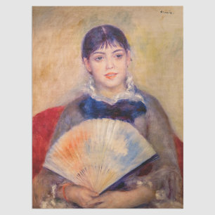 Pierre-Auguste Renoir - Mädchen mit einem Fan Seidenpapier