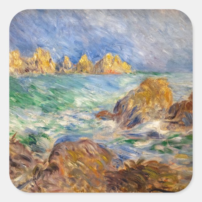 Pierre-Auguste Renoir - Marine, Guernesey Quadratischer Aufkleber (Vorderseite)
