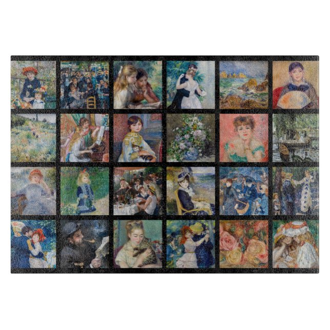 Pierre-Auguste Renoir - Masterpiece Collage Schneidebrett (Vorderseite)