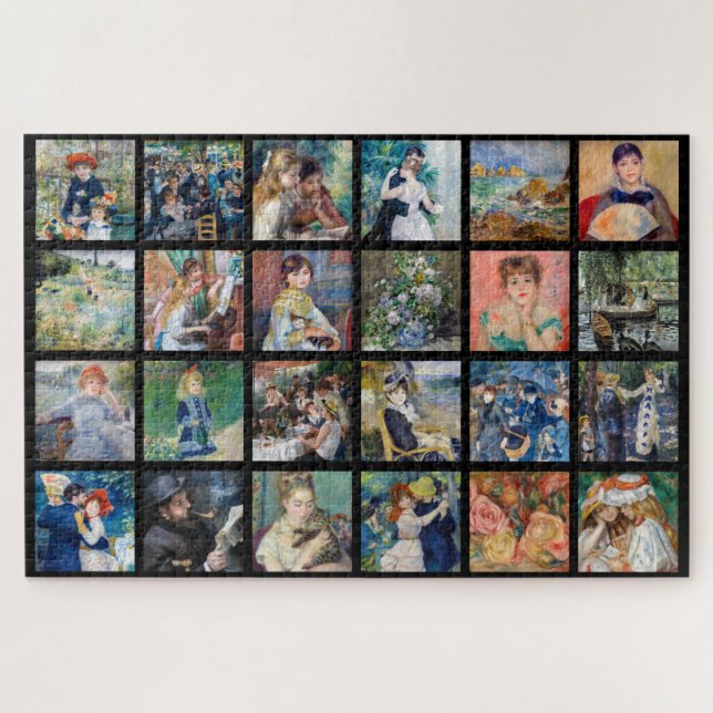 Pierre-Auguste Renoir - Masterpiece Grid Collage (Horizontal)