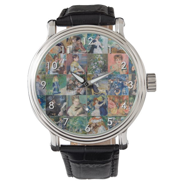 Pierre-Auguste Renoir - Masterpiece Grid Collage Armbanduhr (Vorderseite)