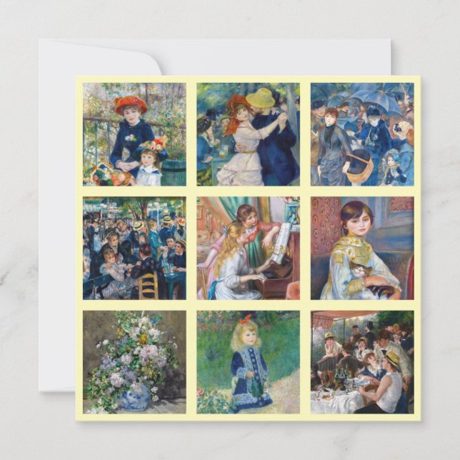 Pierre-Auguste Renoir - Masterpiece Grid Collage Dankeskarte (Vorderseite)