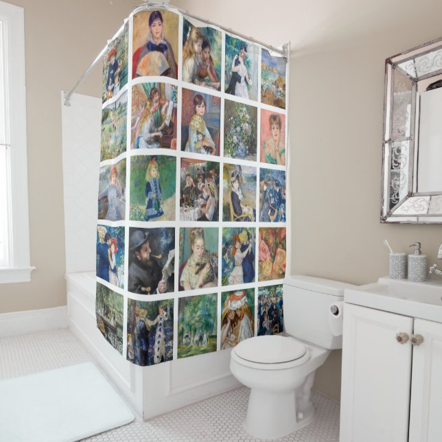 Pierre-Auguste Renoir - Masterpiece Grid Collage Duschvorhang (Beispiel)
