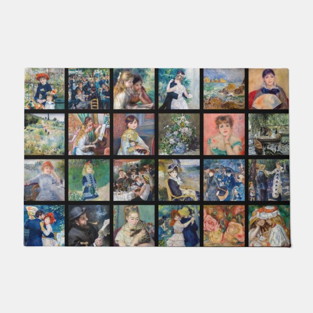 Pierre-Auguste Renoir - Masterpiece Grid Collage Fußmatte (Vorderseite)