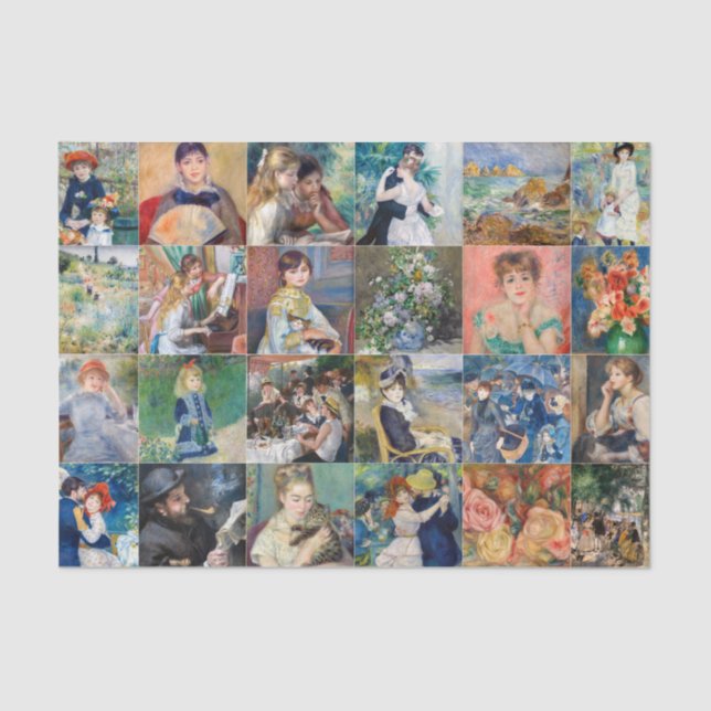 Pierre-Auguste Renoir - Masterpiece Grid Collage Seidenpapier (Vorderseite)