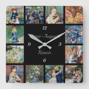 Pierre-Auguste Renoir - Meisterwerke Collage Quadratische Wanduhr