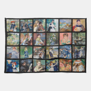 Pierre-Auguste Renoir - Meisterwerke Grid Collage Geschirrtuch