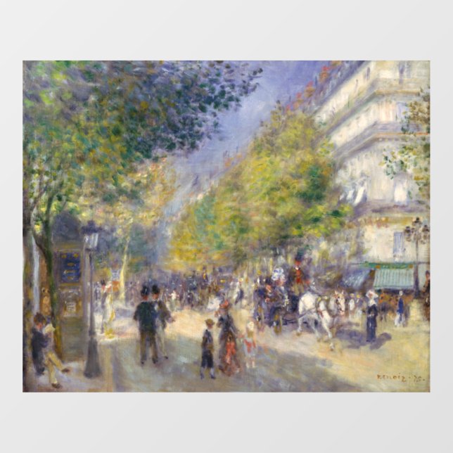 Pierre-Auguste Renoir - Paris, Grands Boulevards Fensteraufkleber (Blatt)