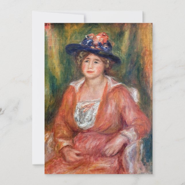 Pierre-Auguste Renoir - Portrait der sitzenden Fra Einladung (Vorderseite)