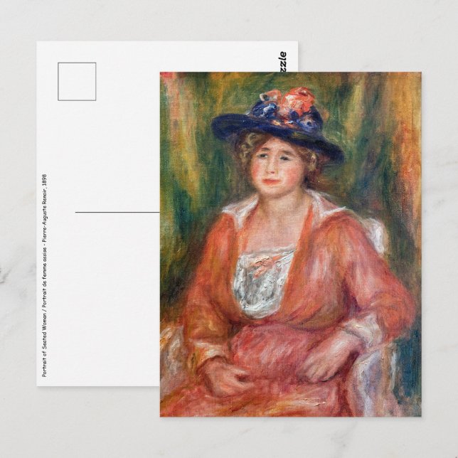 Pierre-Auguste Renoir - Portrait der sitzenden Fra Postkarte (Vorne/Hinten)