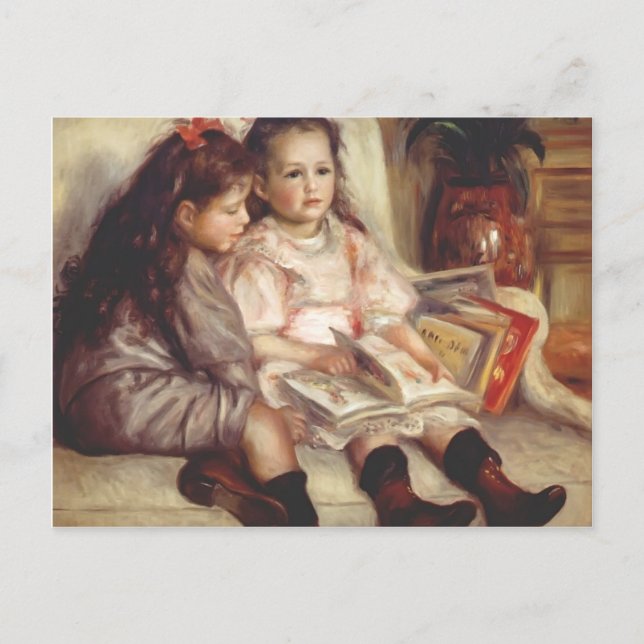 Pierre-Auguste Renoir- Porträts von zwei Kindern Postkarte (Vorderseite)