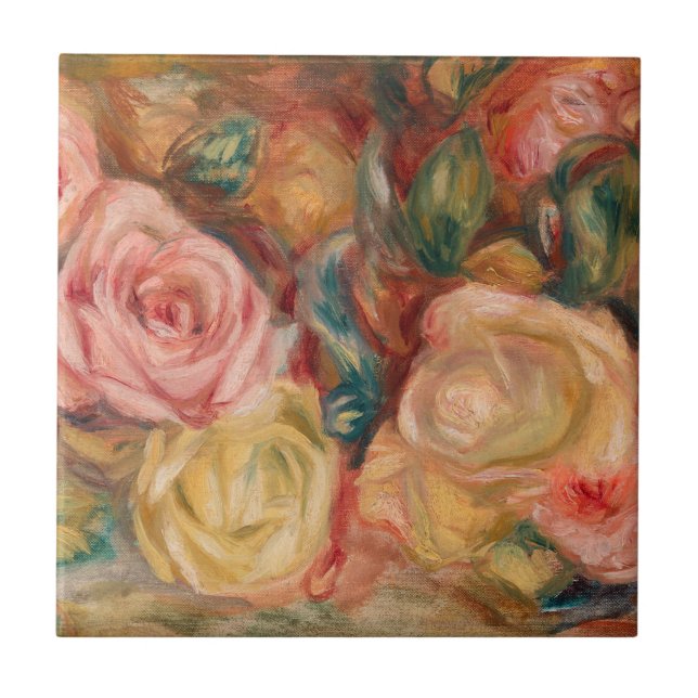 Pierre-Auguste Renoir - Rosen Fliese (Vorderseite)