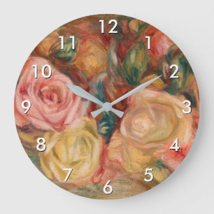 Pierre-Auguste Renoir - Rosen Große Wanduhr