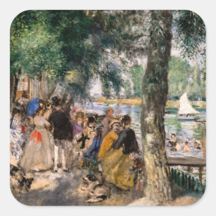 Pierre-Auguste Renoir - Seine-Badezone Quadratischer Aufkleber