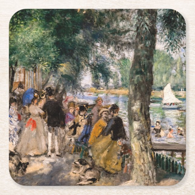 Pierre-Auguste Renoir - Seine-Badezone Rechteckiger Pappuntersetzer (Vorderseite)