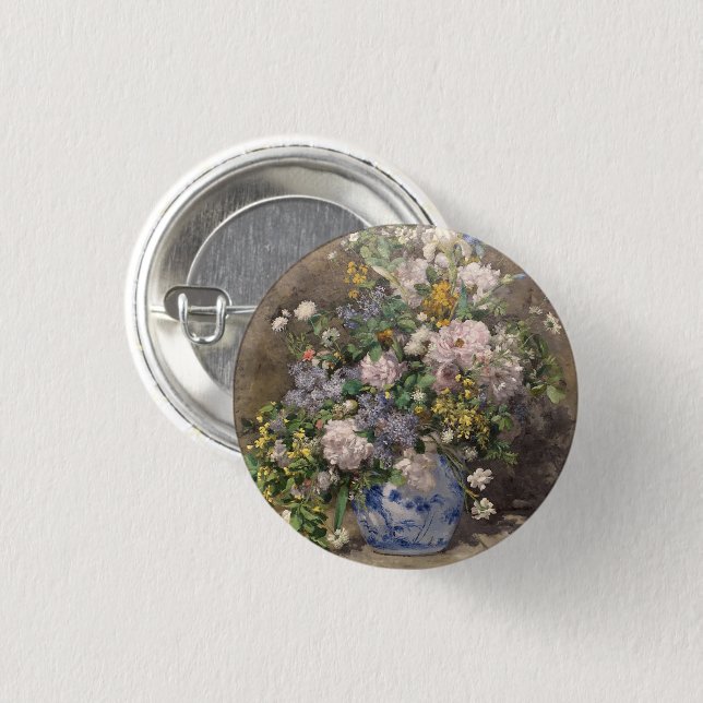 Pierre-Auguste Renoir Spring Bouquet Button (Vorne & Hinten)