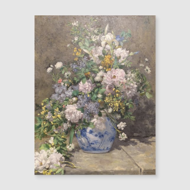 Pierre-Auguste Renoir Spring Bouquet Magnetkarte (Vorderseite)