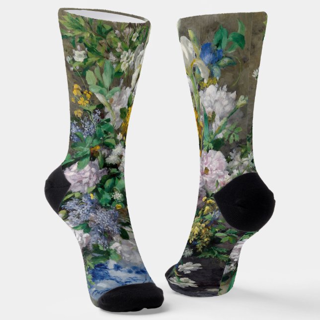 Pierre-Auguste Renoir - Spring Bouquet Socken (Gewinkelt)