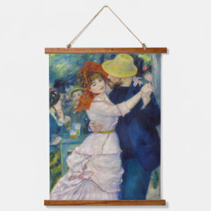 Pierre-Auguste Renoir - Tanz im Bougival Wandteppich Mit Holzrahmen