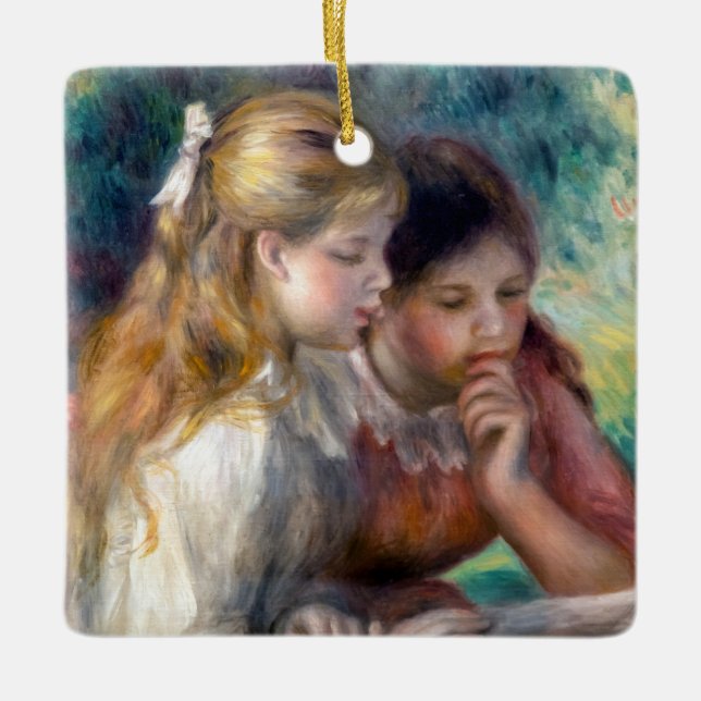 Pierre-Auguste Renoir - The Reading Keramikornament (Vorderseite)