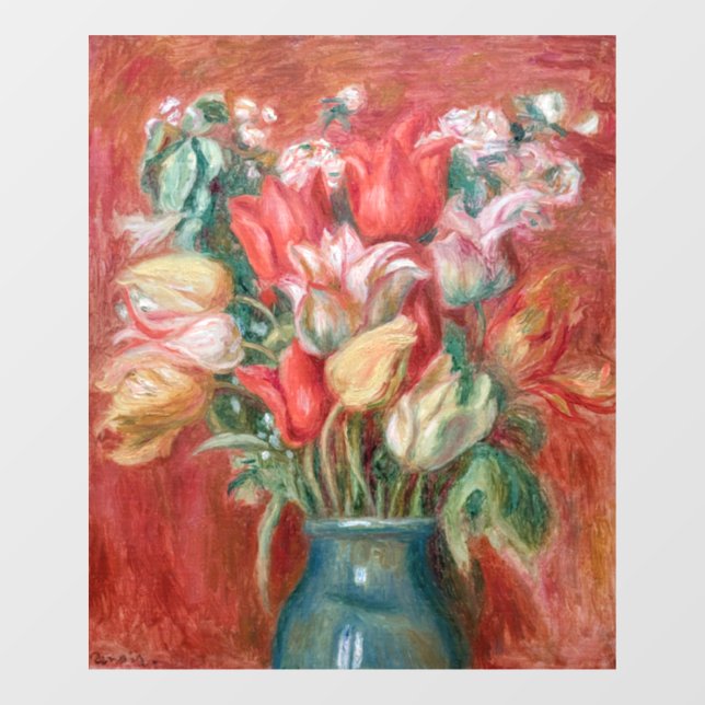 Pierre-Auguste Renoir - Tulip Bouquet Fensteraufkleber (Blatt)