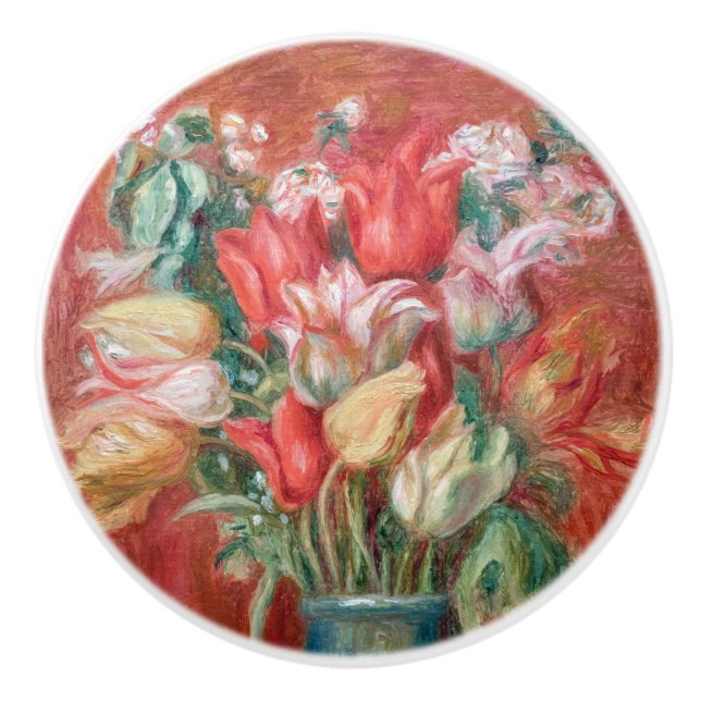 Pierre-Auguste Renoir - Tulip Bouquet Keramikknauf (Vorderseite)