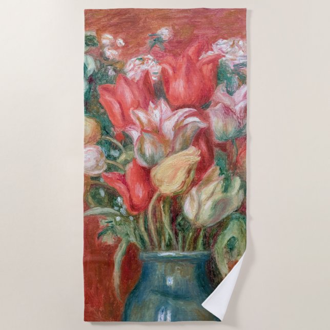 Pierre-Auguste Renoir - Tulip Bouquet Strandtuch (Vorderseite)