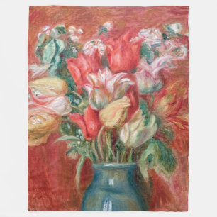 Pierre-Auguste Renoir - Tulpenstrauß Fleecedecke