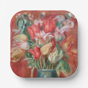 Pierre-Auguste Renoir - Tulpenstrauß Pappteller