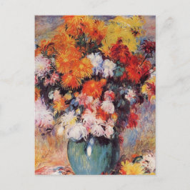 Pierre Auguste Renoir Vase von Chrysanthema Postkarte