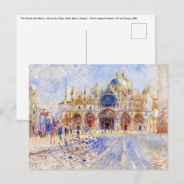 Pierre-Auguste Renoir - Venedig, Piazza San Marco Postkarte (Vorne/Hinten)