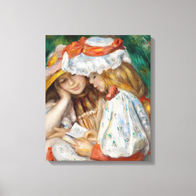 Pierre-Auguste Renoir - Zwei Girls Reading Leinwanddruck (Vorderseite)