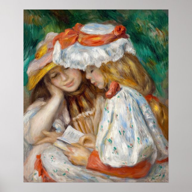 Pierre-Auguste Renoir - Zwei Girls Reading Poster (Vorne)