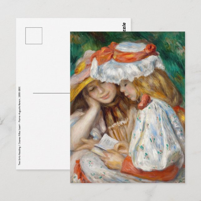 Pierre-Auguste Renoir - Zwei Girls Reading Postkarte (Vorne/Hinten)