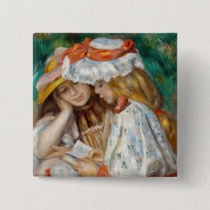 Pierre-Auguste Renoir - Zwei Mädchen lesen Button