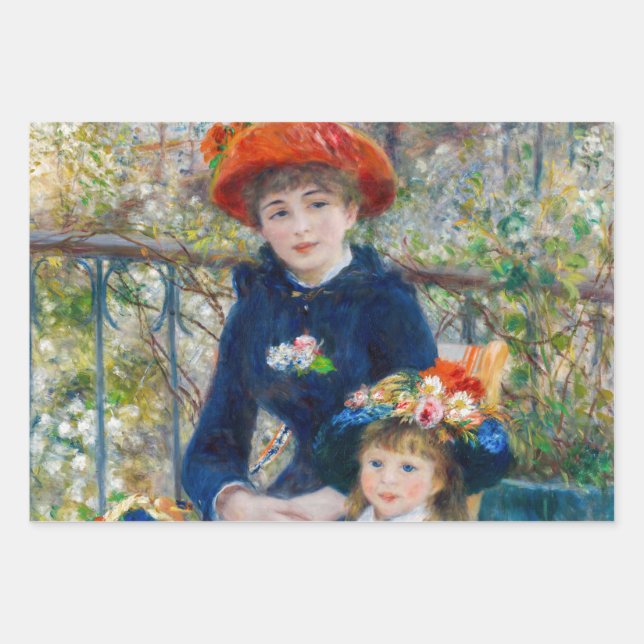 Pierre-Auguste Renoir - Zwei Schwestern auf der Te Geschenkpapier Set (Vorderseite)