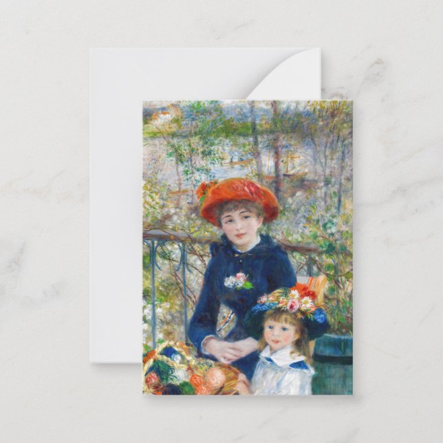 Pierre-Auguste Renoir - Zwei Schwestern auf der Te Mitteilungskarte (Vorderseite)