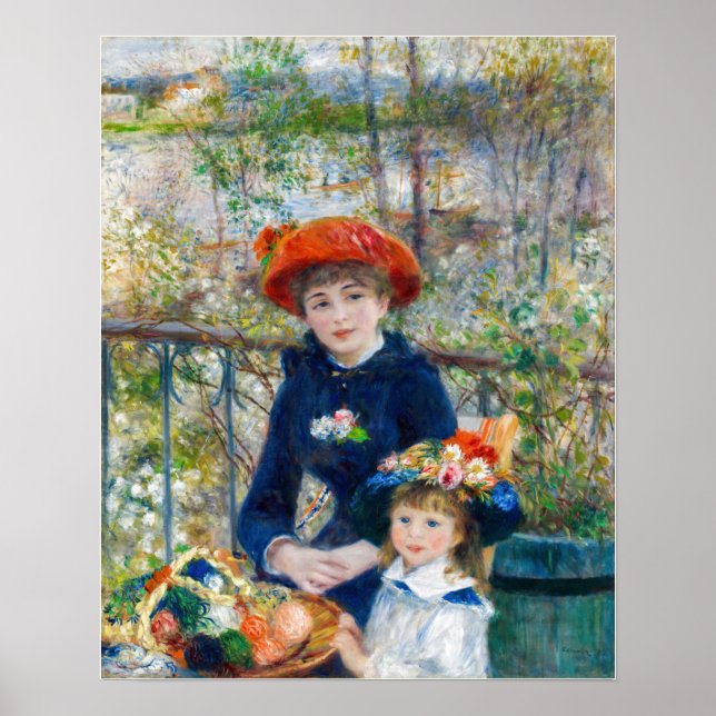 Pierre-Auguste Renoir - Zwei Schwestern auf der Te Poster (Vorne)