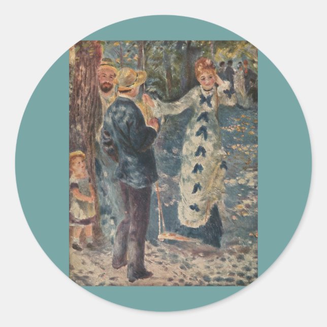 Pierre-Auguste Renoir's The Swing (1876) Runder Aufkleber (Vorderseite)